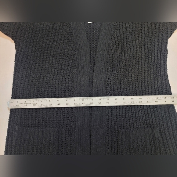 FTC WITH LOVE Women's Size 1X  Black Open Front Sweater/Cardigan with Pockets - Picture 6 of 12